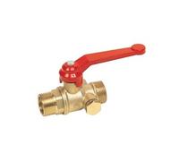 Robinet boisseau sphérique laiton MM à purge 20x27 p.rouge pi PN 20/25