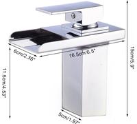 Robinet cascade en verre LED Robinet de lavabo 3 couleurs changeantes éclairage RGB Robinet de salle de bain Mitigeur monocommande Robinet de salle de bain avec capteur de température