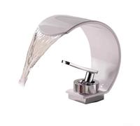 Robinet cascade pour lavabo de salle de bain, mitigeur de lavabo en laiton à trou unique avec poignée unique, robinet moderne en forme de serpent pour lavabos de lavabo, corps en acier inoxydable, kit