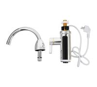 Robinet Chauffant 3kw 220v Eu à Eau Chaude et Froide pour Salle de Bain | Corps en Plastique et Acier Inoxydable, Pression 0,04 à 0,6 Mpa, Blanc, Usage Boutique