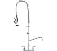 Robinet commercial VEVOR avec douchette de pré-évier, hauteur 111 cm, centre 203 mm, bec pivotant 305 mm, montage mural Robinet d'évier de cuisine, construction en laiton avec douchette extractible, p