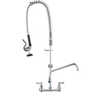 Robinet commercial VEVOR avec douchette de pré-évier, hauteur 915, bec pivotant 30,5 cm, robinet d'évier de cuisine pour montage mural, appareil en laiton avec douchette extractible, pour évier 1/2/3