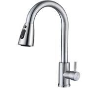 Robinet Cuisine avec Douchette Extensible Mitigeur Cuisine en Acier Inoxydable Robinet Douchette Cuisine de Rotatif à 360°,argent