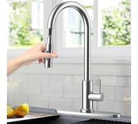 Robinet Cuisine Extractible avec Base Amovible, Norme G3/8" EU Mitigeur Cuisine Chaud et Froid en Acier Inoxydable, Rotatif à 360°Mitigeur Evier Cuisine Librement Mitigeur (Argent)