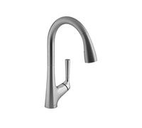 Jacob Delafon - Mitigeur d'Évier de Cuisine Forte - Sans Contact, à Détection Automatique - Douchette Extractible 2 jets, Econome en Eau - Hauteur sous Bec 24,3 cm - Finition Inox Brossé - E26180-VS