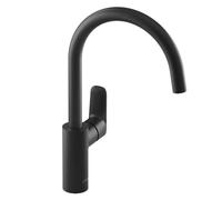 Robinet cuisine July+ col de cygne et orientable noir mat