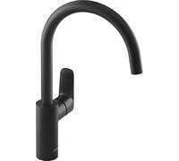 Robinet cuisine July+ col de cygne et orientable noir mat