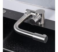 Robinet Cuisine Rabattable sous Fenetre Mitigeur Cuisine Acier Inoxydable Brossé Robinet Evier de Cuisine Rotatif Trou Unique Manche Unique-Brossé