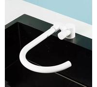 Robinet Cuisine Rabattable sous Fenetre, Mitigeur Cuisine Pliable Rotary Eau Froide et Chaude Acier Inoxydable Poignée Unique Robinet D'Évier-Blanc