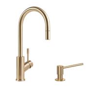 Robinet cuisine VILLEROY ET BOCH Umbrella flex + Distributeur de savon Or mat