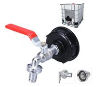 Robinet cuve 1000L avec adaptateur tuyau arrosage - S60X6 IBC raccord jardin