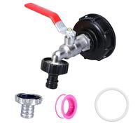 Robinet Cuve 1000L avec Connecteur Plastique, Raccord Robinet IBC 3/4", Adaptateur IBC Alliage Aluminium S60X6, Accessoires Vidange Réservoir 1000L pour Tuyau Arrosage Jardin, Recuperateur Eau Pluie