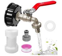 Robinet Cuve 1000l,IBC Robinet Cuve 3/4,Kit Accessoire Cuve a Eau avec S60X6 Rallonge Adaptateur et Adaptateur Tuyau Arrosage