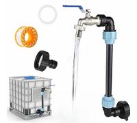 Robinet Cuve 1000L,Raccord Cuve 1000 litres,Robinet IBC Col de Cygne de Cuve,Adaptateur de Réservoir IBC S60x6,Filetage Grossier 3/4'' Raccord,pour réservoir d'eau