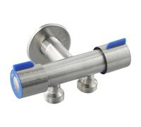 Robinet d'angle de rechange en laiton 1/2" raccord mural lave-vaisselle | Clapet anti-retour intégré, double pour poignées, eau froide, acier inoxydable, durable