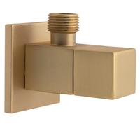 Robinet d'angle Sapho avec écrou, carré, 1/2" x 3/8", or mat