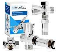 Robinet d'Angle Vanne 3 Voies 3/4 Collecteur Adaptateur 3/4 Raccordement Ultérieur de Machine à Laver Lave-vaisselle Laiton Chromé Salle de Bain Toilette Lavabo