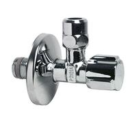 Robinet d'arrêt à visser laiton M 12 x 17 pour tube en cuivre+ rosace