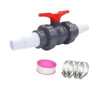 Robinet d'arrêt de piscine de 32 mm à 38 mm pour entretien de piscine hors | Connecteur de tuyau en UPVC, adaptateur de tuyau, valve d'arrêt de valve de piscine avec bande étanche et trou de blocage