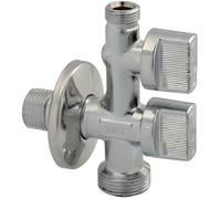 Robinet d'arrêt double - COMB5MAC - 1/4 de tour - Laiton - Intérieur - Mâle 3/4