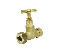 Robinet d'arrêt droit - SOMATHERM FOR YOU - Ø12 mm MM15/21, Laiton - Joint Gripp