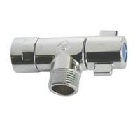SOMATHERM FOR YOU, Robinet d'arrêt sous lavabo design compact, monobloc en laiton chromé, écrou tournant 3/8", sortie mâle 3/8", manette 1/4 de tour, norme ACS, idéal pour espaces réduits