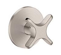 Robinet d'arrêt hansgrohe AXOR One 48771800 encastré, finition inox, avec poignée croisée