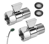 Robinet d'arrêt pour pommeau de douche, 2 pièces, chrome poli, robinet d'arrêt d'eau.