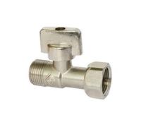 Somatherm Robinet WC 1/4 de tour droit M12/17 nickelé, joints toriques, eau froide