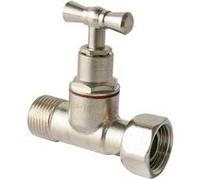 SOMATHERM FOR YOU, Robinet de WC droit en laiton nickelé brut M12/17 avec écrou tournant 12/17, fermeture à potence, remplissage rapide, pression max 6 bars, étanchéité optimale