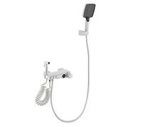 Robinet de Baignoire à Affichage numérique LED, Jeu de Douche à Bouton thermostatique Trois Fonctions, Grand mélangeur de Douche de Salle de Bain à Vapeur Mural avec Bidet, poignée Robinet de