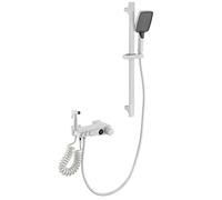 Robinet de Baignoire à Affichage numérique LED, Jeu de Douche à Bouton thermostatique Trois Fonctions, Grand mélangeur de Douche de Salle de Bain à Vapeur Mural avec Bidet, poignée Robinet de