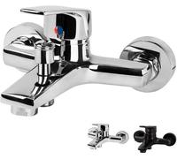 Robinet de baignoire à une seule poignée en laiton, chromé – avec contrôle de la température, sélecteur pour douchette à main, aérateur en nid d'abeille, raccordement G 1/2"