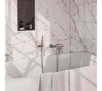 Robinet de baignoire Brauer Chrome Edition - ensemble de douche - douchette à main 1 fonction - corps lisse - chrome 5-CE-232