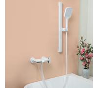 Robinet de baignoire cascade avec douchette à main, mélangeur de douche, 3 modes, blanc