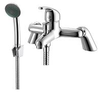 Robinet de baignoire et de douche avec pieds en colonne, finition chrome, mitigeur à un levier