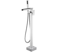 Robinet de Baignoire Moderne à Effet Cascade Mitigeur de Baignoire-Douche sur Pied en Laiton Mitigeur de Baignoire-Douche avec Pommeau de Douche avec Douche Robinet de Baignoire sur Pied Chromé
