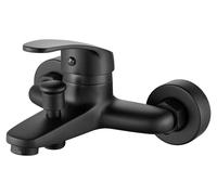 Robinet de baignoire noir, mitigeur à un levier, fixation murale, raccordement 1/2 pouce