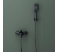 doporro robinet de douche ou de baignoire mitigeur mélangeur robinetterie design noir mat