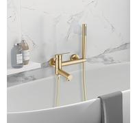 Robinet de baignoire - Robinet mélangeur pour baignoire - Robinet de douche - Thermostat de salle de bain - Robinet mélangeur - Montage mural - Avec douchette à main