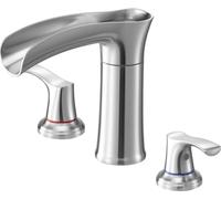 Robinet de baignoire romain, robinet de baignoire à cascade à 3 trous, ensemble de robinets de baignoire en alliage de zinc avec 2 poignées, ensemble de robinets de baignoire à montage sur plan pour l