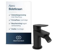 Robinet de bidet avec douchette manuelle, hauteur du bec de 95 mm, finition noire mate