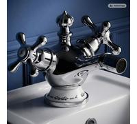 Robinet de bidet PaulGurkes Nostalgie Antik Mélangeur à deux poignées Montage