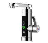 Robinet de chauffage électrique instantané 3000W, chauffage rapide, alimentation en eau chaude et froide double. Couleur : gris foncé