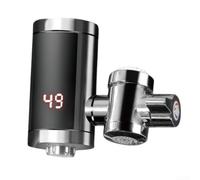 Robinet de chauffe-eau électrique sans réservoir Affichage LED 3 kW pour robinet chaud instantané pour évier de cuisine Design en acier inoxydable Chauffage rapide 15 x 10 x 21 cm (acier inoxydable US