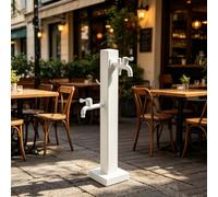 Robinet de colonne d'eau en acier inoxydable, tuyau antigel, carré blanc, bouche d'eau extérieure, pilier d'eau debout de jardin avec pistolet pulvérisateur