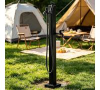 Robinet de colonne d'eau extérieur autoportant, support de tuyau de jardin, bouche d'incendie montée au sol avec robinet à double sortie et pistolet de pulvérisation(Style 2,Height: 95cm/37.4in)