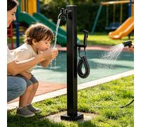 Robinet de colonne d'eau extérieur autoportant, support de tuyau de jardin, bouche d'incendie montée au sol avec robinet à double sortie et pistolet de pulvérisation(Style 3,Height: 60cm/23.6in)