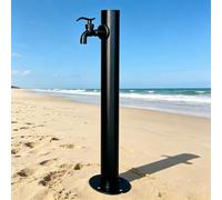 Robinet de colonne extérieur autoportant, station d'eau à montage au sol pour robinet d'eau vertical noir pour plage, jardin, paysage, bouche d'eau de distributeur d'eau