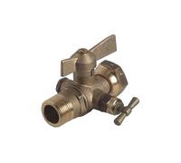 Robinet de Compteur Droit Mâle à Purge/M 15x21(1/2") - Ecrou 20x27(3/4")
